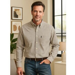 Chaps Ralph Lauren Dress Shirt CRL Vintage Checkered Button Up Mens Size L